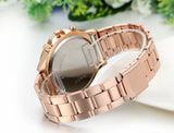 Boniskiss Luxury Women Men Unisex Gold Tone Stainless Steel Band Quartz Wrist Watch