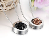 Boniskiss Keep Me in Your Heart Fashion Crown Stainless Steel Couple Necklaces