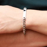 Boniskiss 2pcs of His and Hers Matching Set Stainless Steel Bracelets Anniversary Gift