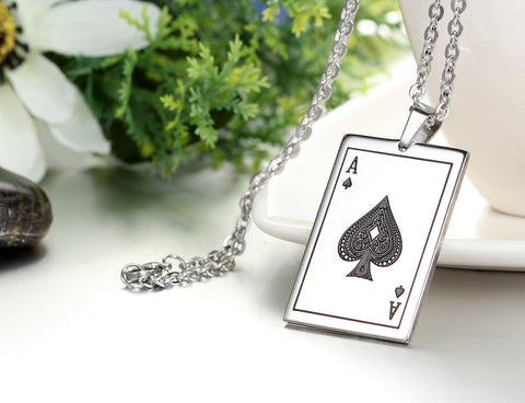 925 Sterling Silver Ace of Spades Pendant Necklace | eBay