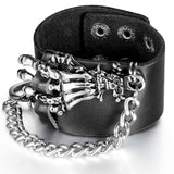Boniskiss Punk Rock Claw Palm Leather Bracelet