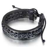 Boniskiss Braided Rope Leather Bracelet Leather Wrap Wristband Mens Surf Bracelet