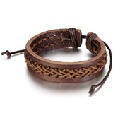 Boniskiss Braided Rope Leather Bracelet Leather Wrap Wristband Mens Surf Bracelet