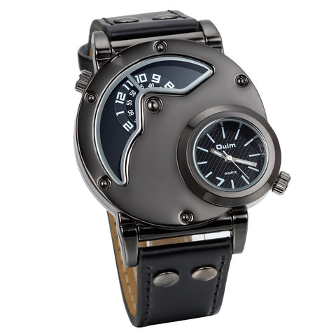 Boniskiss Fashion Watch With 2 Clocks Black