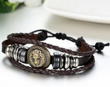 Boniskiss Leather Bracelet Adjustable with Pull String Black Brown