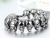 Boniskiss Domineering Stainless Steel Large Gothic Skull Biker Men's Bracelet Birthday Christmas Gift