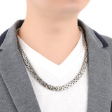 Boniskiss Biker Men's Durable Stainless Steel Link Necklace Chain 22.4 inch, Silver