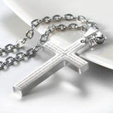 Boniskiss Christmas Gift Men's Stainless Steel Lords Prayer Cross Pendant Necklace, 21.3 inch Chain
