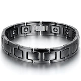 Boniskiss Black Ceramic and Stainless Steel Bracelet for Men