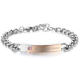 Boniskiss His Hers Stainless Steel Bangle Bracelet Eternal Love Valentine Promise Gift for Couple