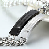 Boniskiss Valentine Gifts Men Women's Stainless Steel Bracelet Link Curb Chain Wristband Silver Black