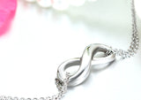 Boniskiss Valentine Gift Stainless Steel Figure 8 Bangle Double-Strand Link Infinity Bracelet