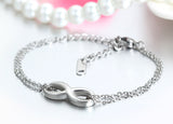 Boniskiss Stainless Steel Handmade Charm 8 Shape Infinity Love Bracelet for Girls Women Mother's Day Gift