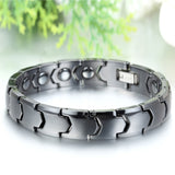 Boniskiss Mens 11MM Wide Ceramic Magnetic Bracelet Link Wristband Polished Black