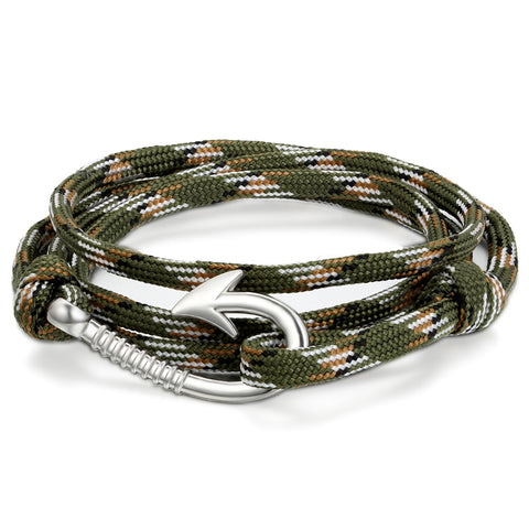 Boniskiss Nylon Rope Fish Hook Wrap Bracelet
