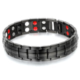 Boniskiss Fashion Black 15MM Stainless Steel Link Chain Magnetic Health Bracelet for Men, 8.7"