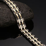 Boniskiss Exquisite Stainless Steel Link Chain Magnetic Bracelet Health Wristband for Men, 8.9"