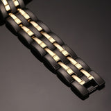 Boniskiss Exquisite Stainless Steel Link Chain Magnetic Bracelet Health Wristband for Men, 8.9"