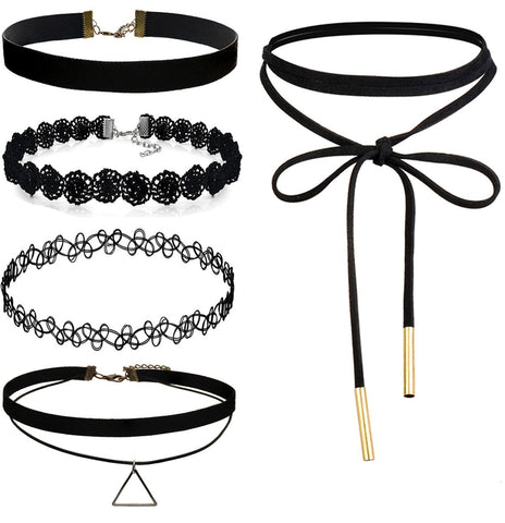 12pcs Choker Necklace Set Henna Tattoo Stretch Elastic Jewelry Clavicle  Chain for Women Girls - Walmart.com