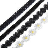 Boniskiss Choker Black Lace 4 Pcs Ribbon Gothic Collar Necklace Girls Classic