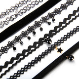 Boniskiss 6PCS Choker Necklaces for Women Black Velvet Lace Choker Collar Tattoo Necklace Pendant for Girls