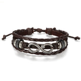 Boniskiss Infinity Bracelet Leather Wrist Wraps Braided Cuff Bangle