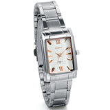 Boniskiss Women's Classic Square Quartz Wristwatch Silver Stainless Steel Bracelet Watch