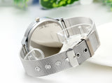 Boniskiss Women's Fashion Silver Tone Stainless Steel Mesh Watch Quartz Analog Wristwatches