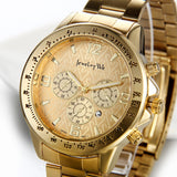 Boniskiss Stainless Steel Gold Watch Calendar