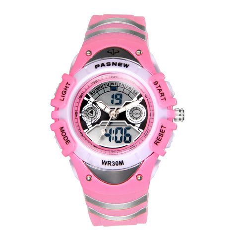 Boniskiss Girl Watch 30M Waterproof 12/24 Hour Dual Time Zone Digital Electronic Sport Watch with LED Light Alarm Stopwatch Date and Day