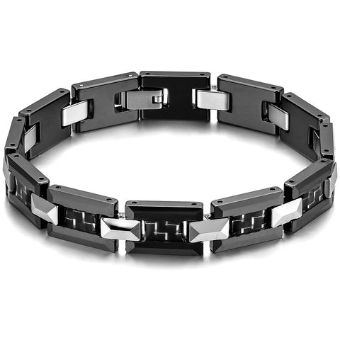 Boniskiss Ceramic Stainless Steel Carbon Fiber Bracelet