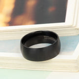 Boniskiss Mens Titanium Ring Wedding Ring Black
