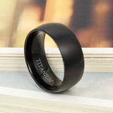 Boniskiss Mens Titanium Ring Wedding Ring Black