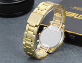 Boniskiss Unisex Women's Rhinestone Accented Gold-Tone Bracelet Watch with Stainless Steel Band